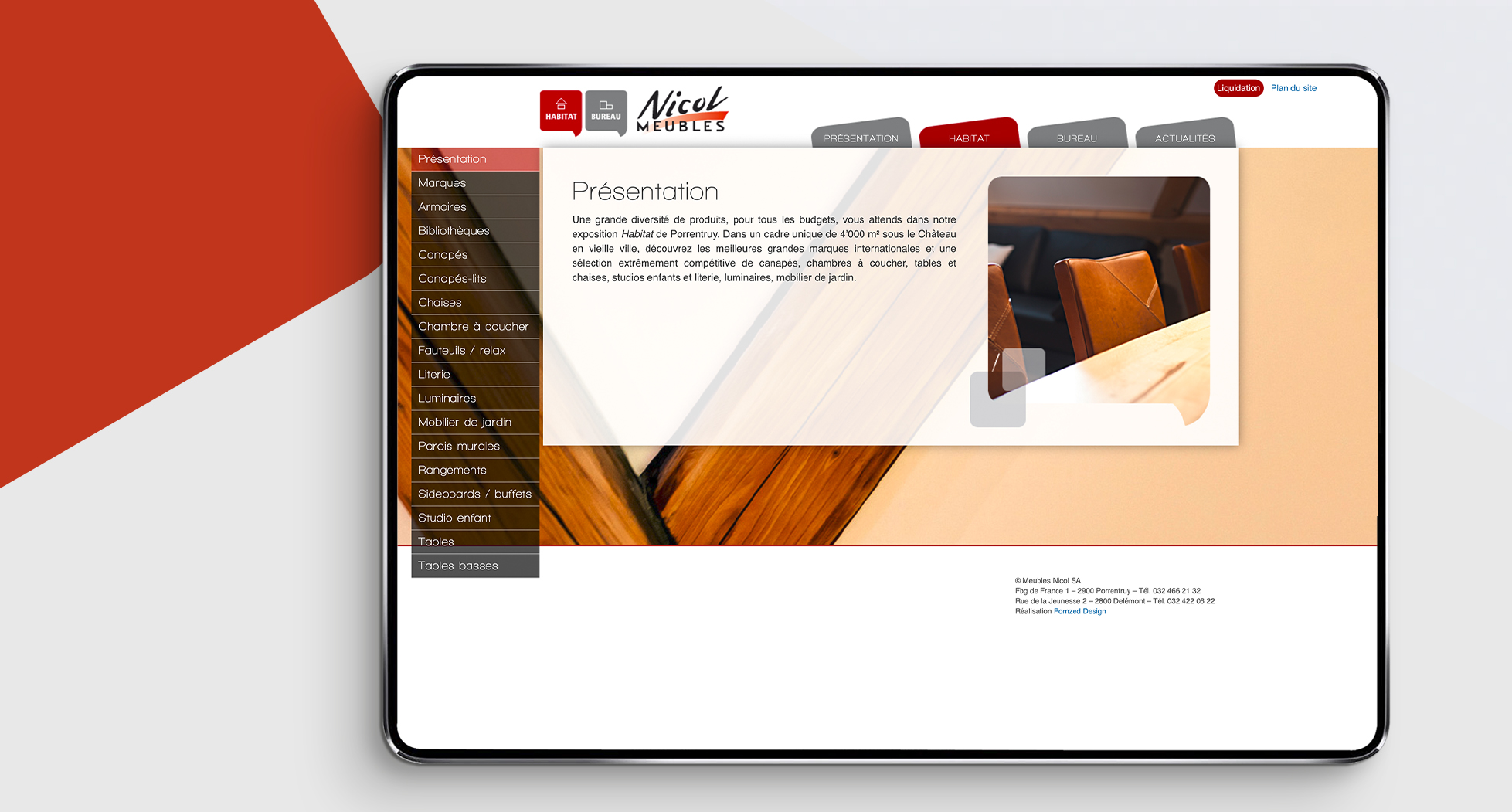 Site internet Nicol meubles.