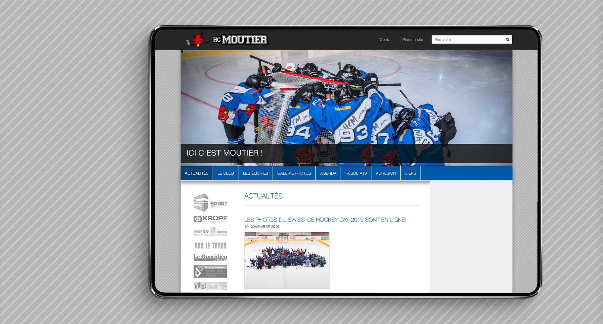 Site internet pour le HC Moutier.
