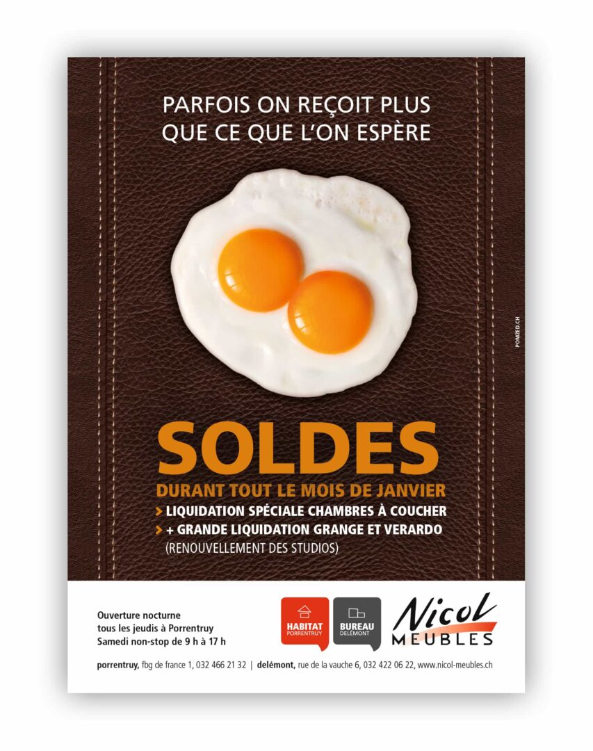 Pub pour les soldes de Janvier.
