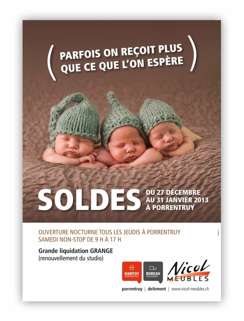 Pub pour les soldes de Janvier 2013.