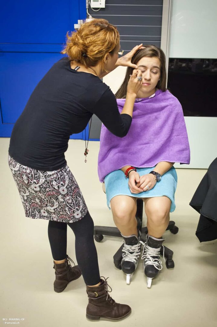 Making-of de la pub de la BCJ, maquillage des comédiens.