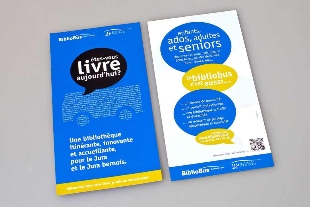 Brochure du Bibliobus recto et verso.