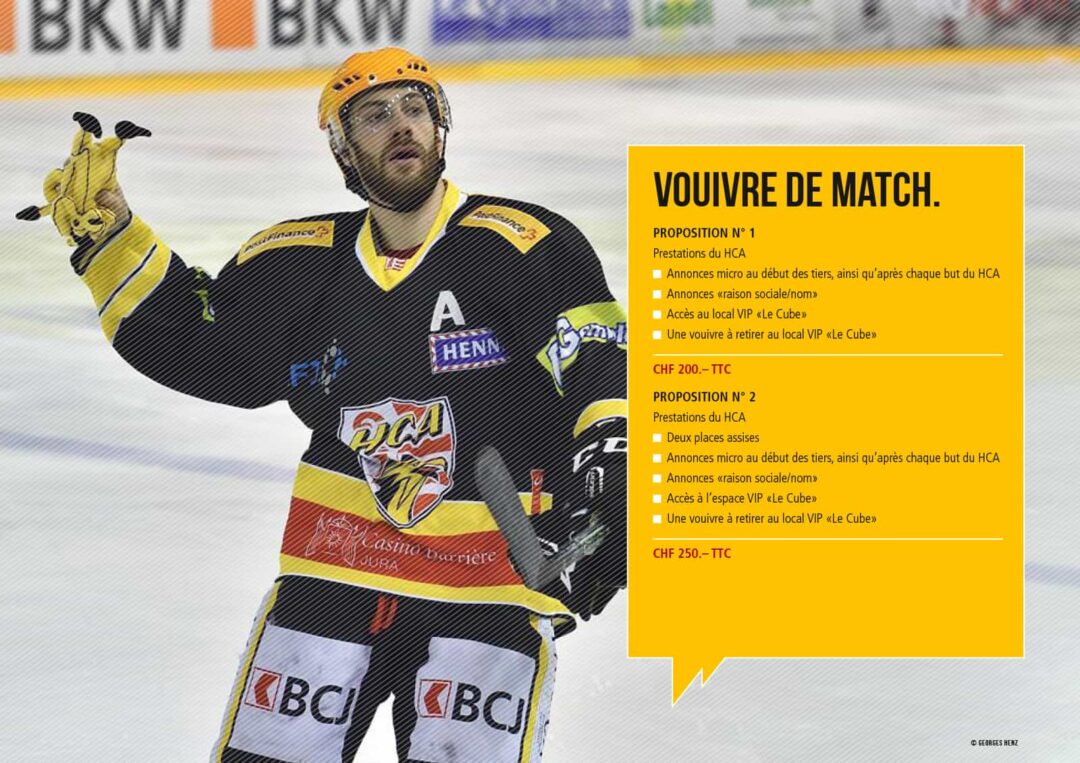 Affiche pour la vouivre durant le match.