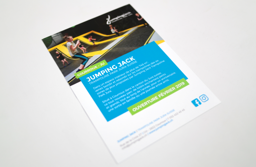 Verso du flyer promotionnel comportant toutes les informations relatives à l'ouverture de Jumping Jack
