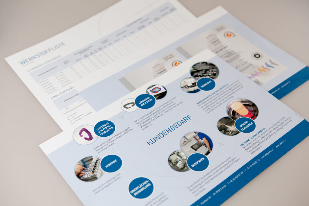 Brochure ouverte.