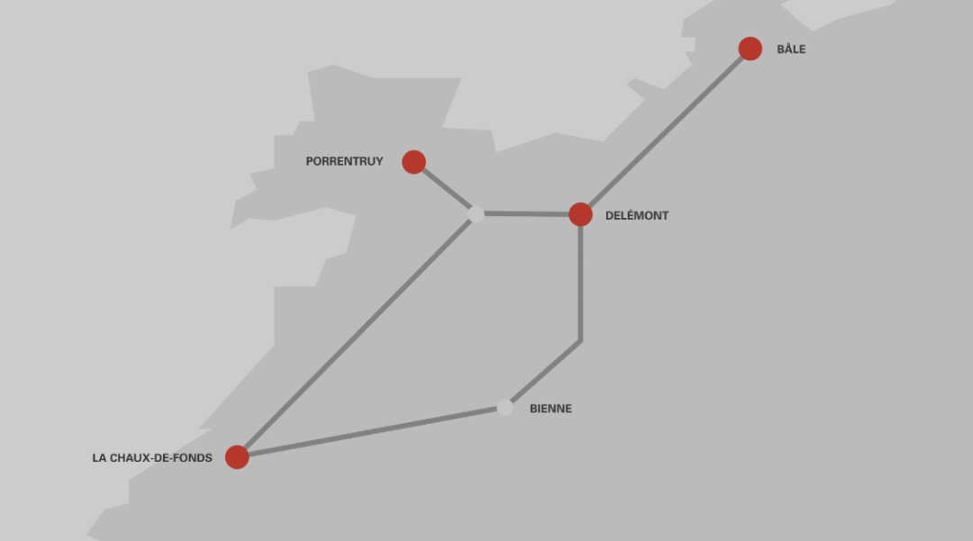 Aperçu de la vidéo en motion design pour ArcExpress montrant une carte des trajets concernés par le projet