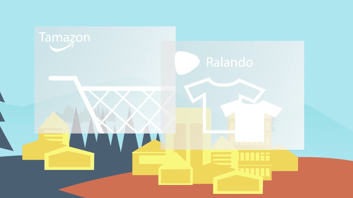 Aperçu de la vidéo en motion design pour ArcLab présentant les plateformes de vente en ligne