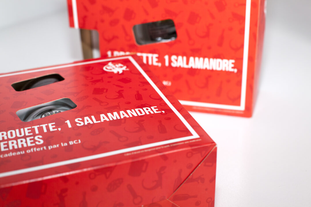 Vision du dessus du packaging de la BCJ en collaboration avec la BFM.