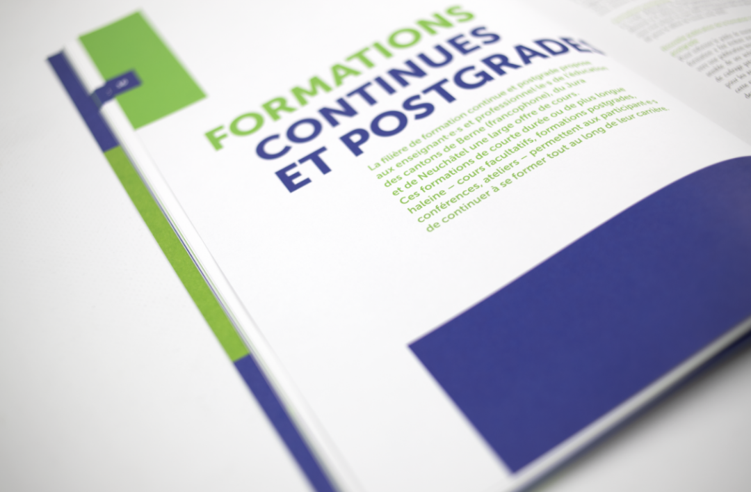 Aperçu de la page formations continues du rapport bisannuel de la HEP-BEJUNE