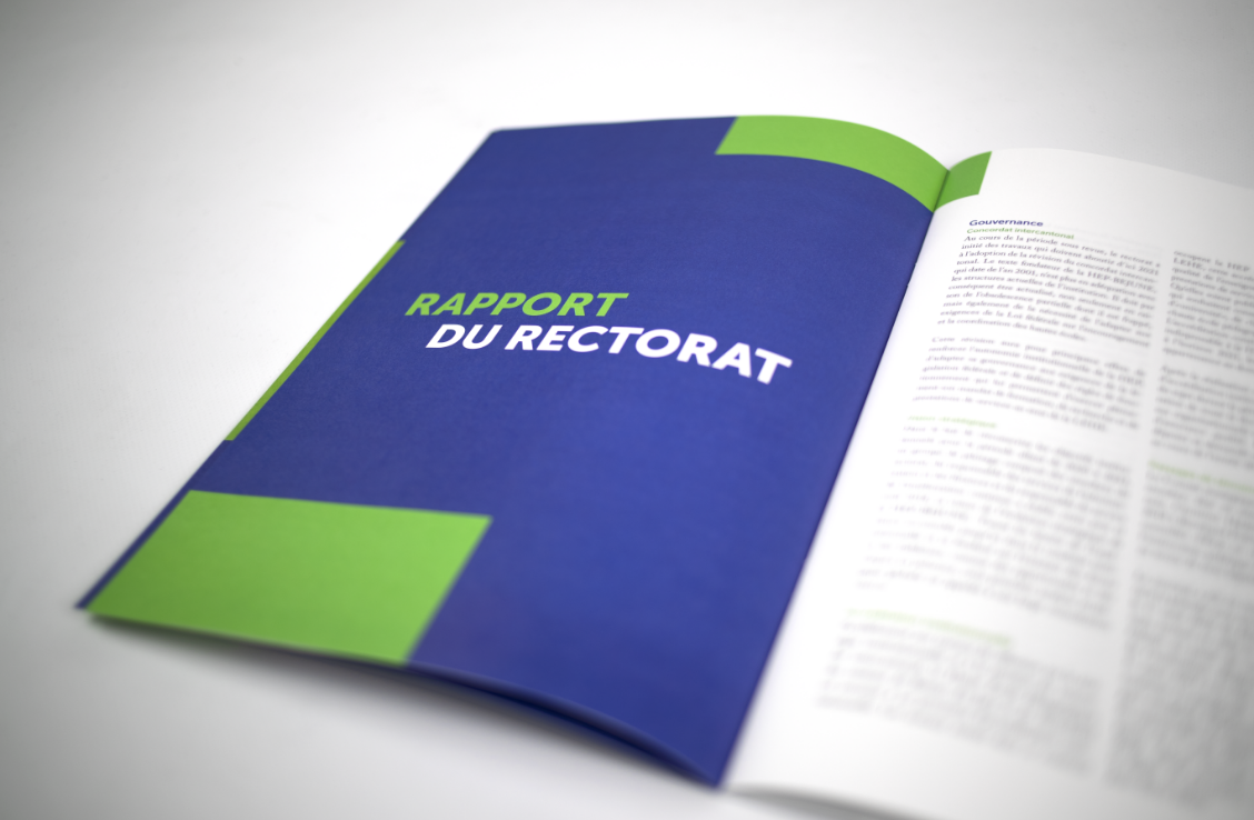Photographie de la page titrée rapport du rectorat présente dans le rapport bisannuel de la HEP-BEJUNE