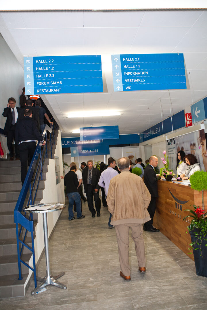 Signalétique des différentes salles du bâtiment - SIAMS 2012.