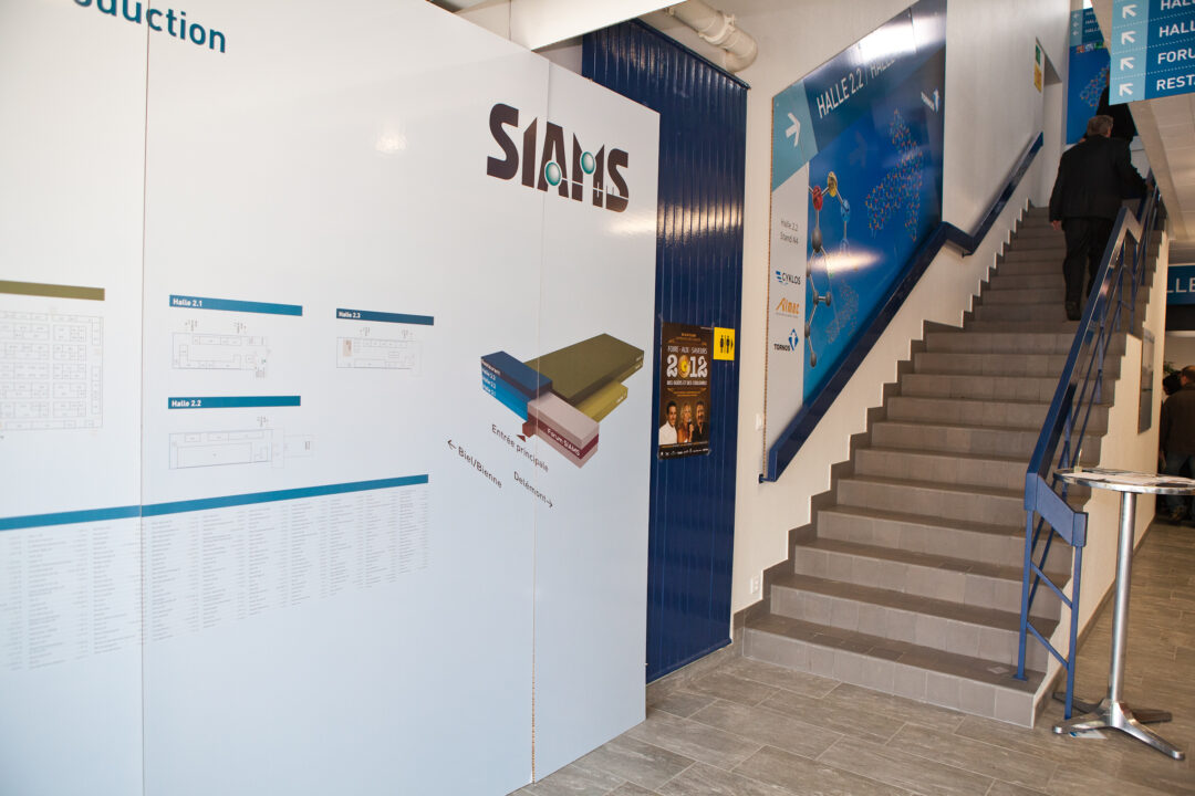 Signalétique des différentes salles du bâtiment - SIAMS 2012.