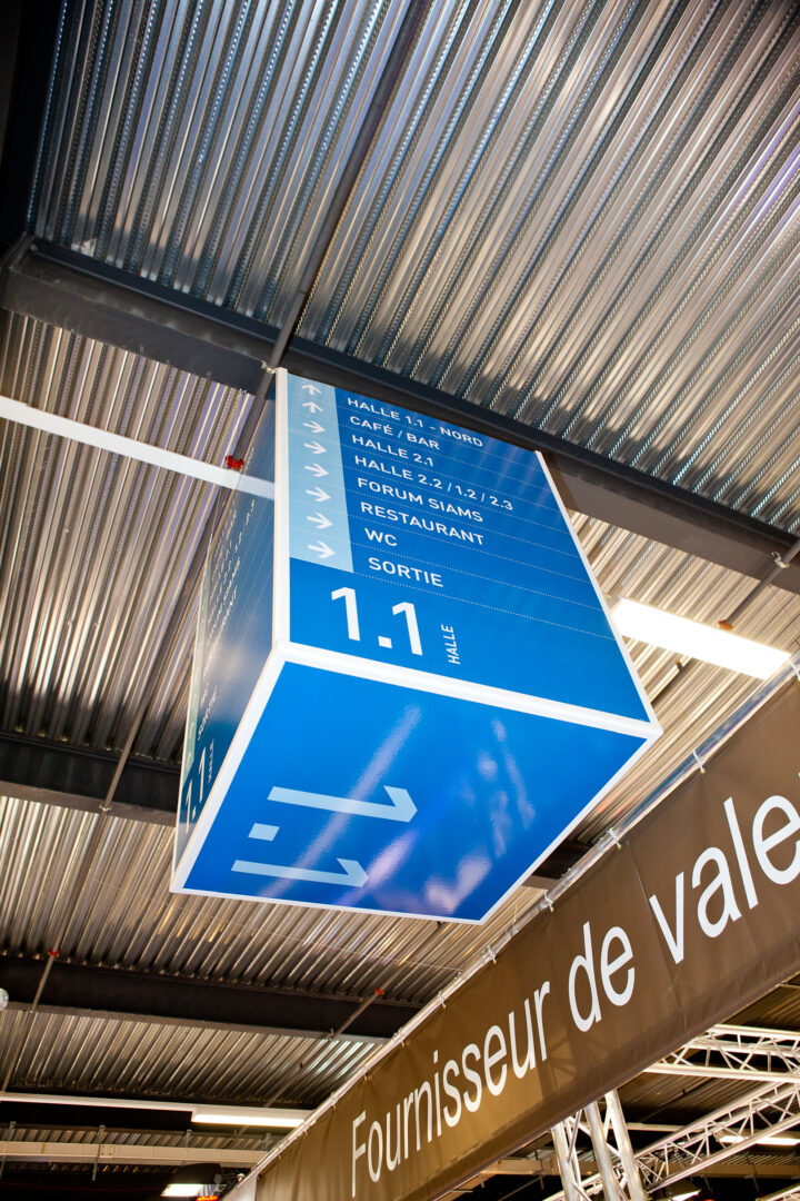 Signalétique des différentes salles du bâtiment - SIAMS 2012.