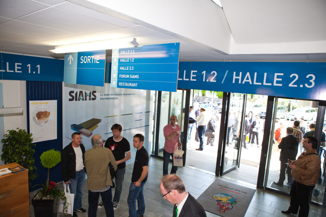 Signalétique des différentes salles du bâtiment - SIAMS 2012.