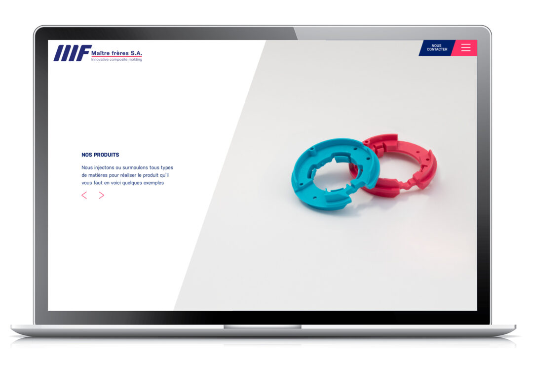Page "nos produits" du site internet.