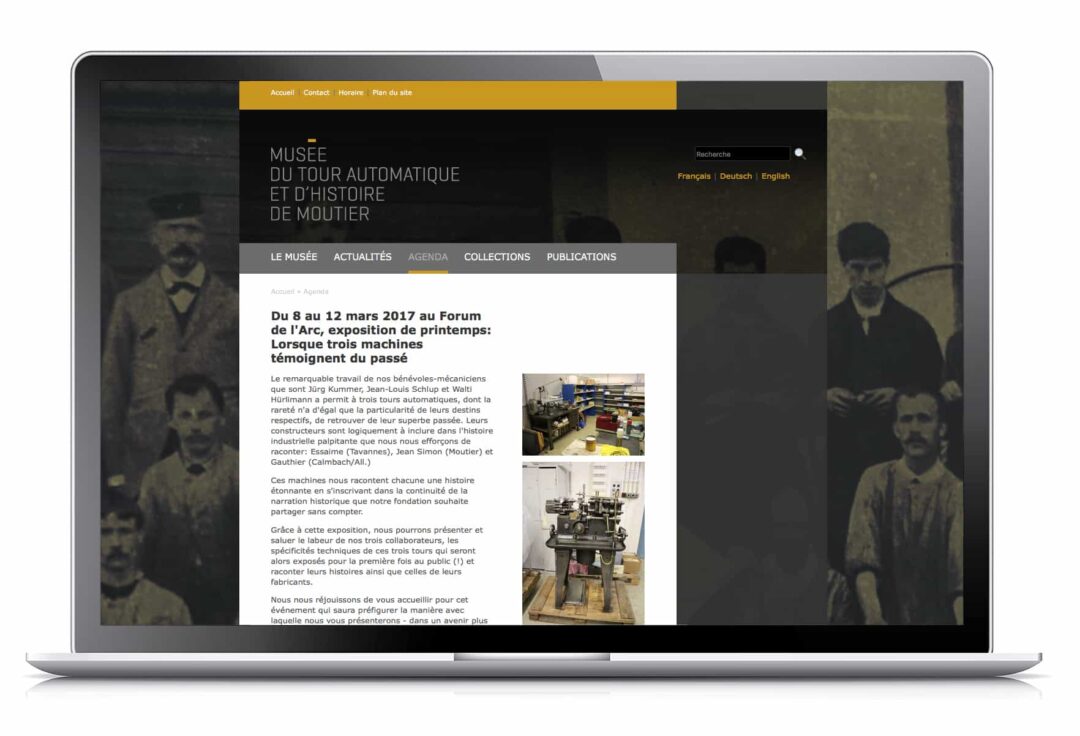 Page du site parlant de l'exposition du printemps.