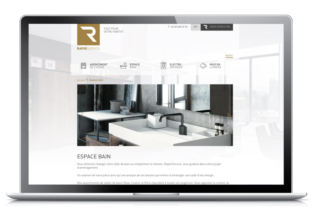 Page du site concernant la salle de bain.