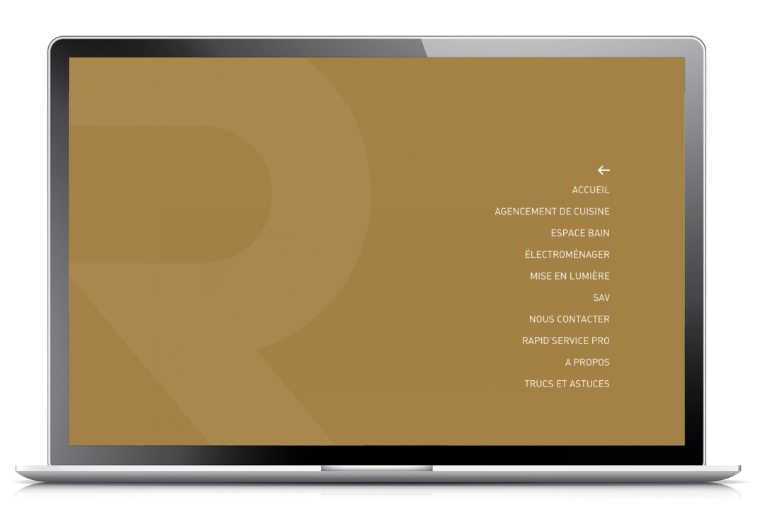 Menu du site internet Rapid'Service.