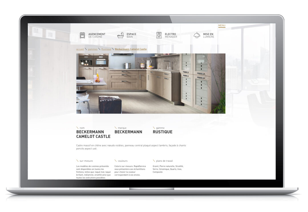 Page du site Rapid'Service concernant la gamme rustique.