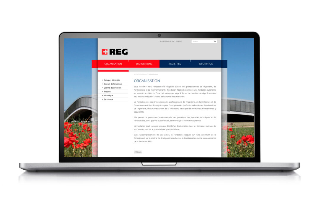 Page "organisation" du nouveau site internet.