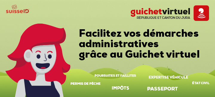 Affiche du guichet virtuel du canton du jura.