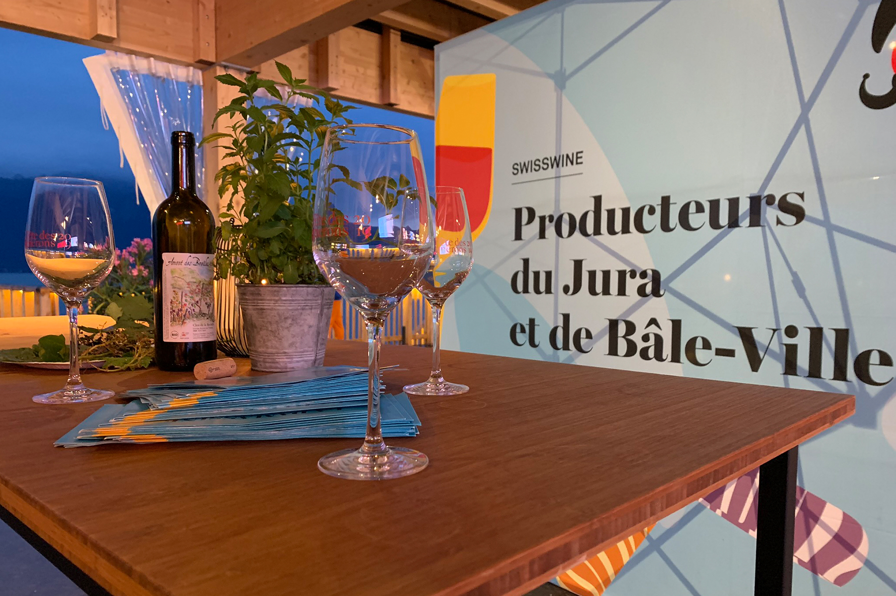 Sets de table flyers et stand à a Fête des Vignerons