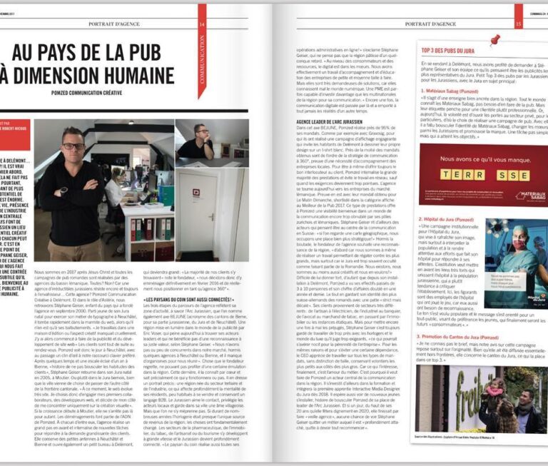 Magasine présentant Pomzed avec le CEO, Stéphane Geiser