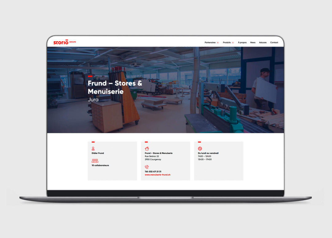 Site internet Storio partenaire Frund