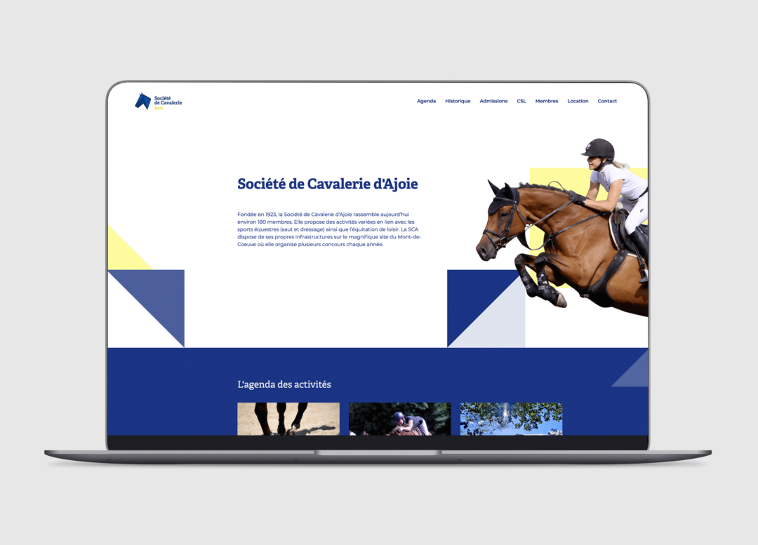 Page d'accueil du site web du SC Ajoie