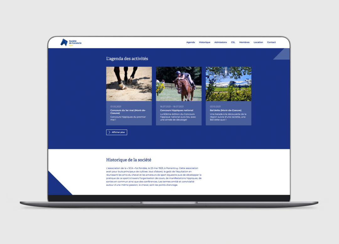 Agenda et événements du site web du SC Ajoie