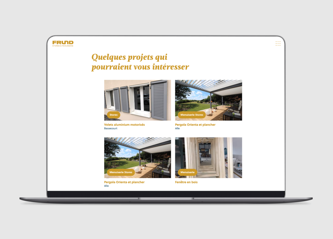 présentation des projets sur le site frund.swiss