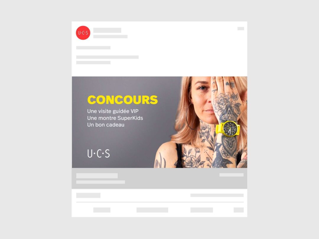 Publication Facebook sponsorisée pour la promotion d'un concours